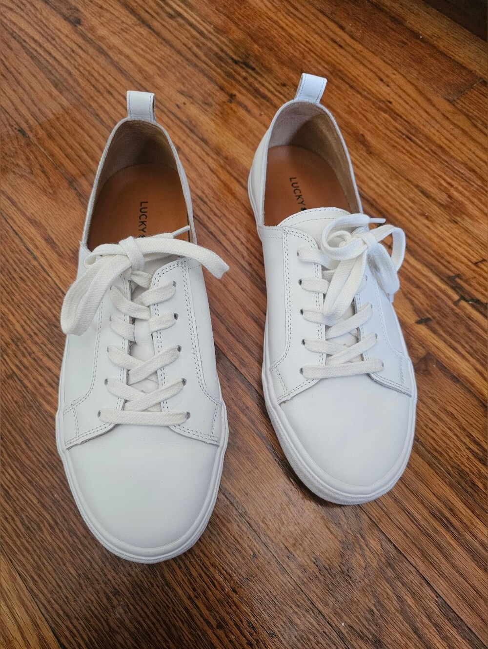 Lucky Brand White Low-Top Lace-Up Sneakers - Picture 3 of 8